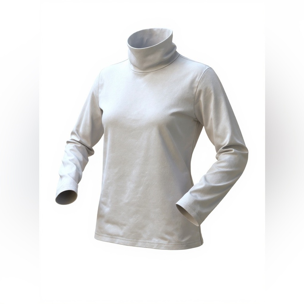White Turtleneck Long Sleeve Top